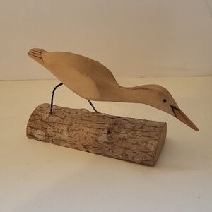 Handcrafted John Eliser Wooden Bird Figurine